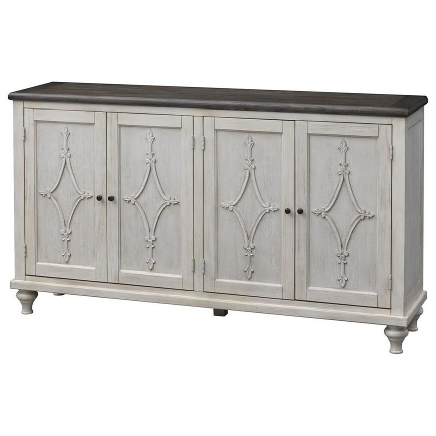 4 door media credenza deals